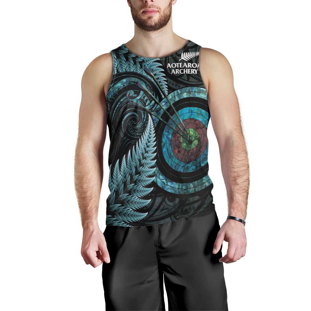New Zealand Archery Men Tank Top Aotearoa Silver Fern Maori - Aussie Hoodie