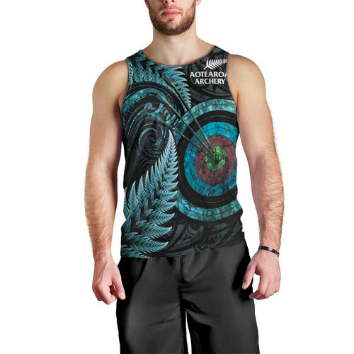 New Zealand Archery Men Tank Top Aotearoa Silver Fern Maori - Aussie Hoodie