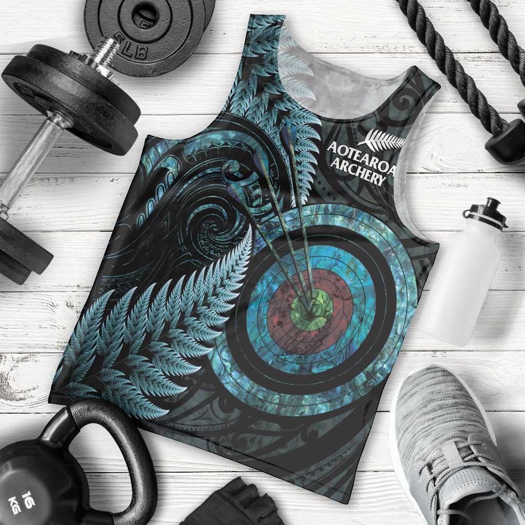 New Zealand Archery Men Tank Top Aotearoa Silver Fern Maori - Aussie Hoodie