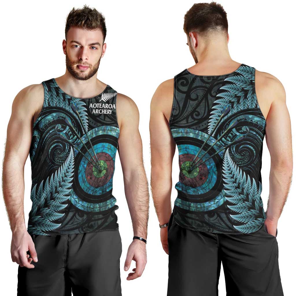 New Zealand Archery Men Tank Top Aotearoa Silver Fern Maori - Aussie Hoodie