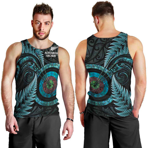 New Zealand Archery Men Tank Top Aotearoa Silver Fern Maori - Aussie Hoodie