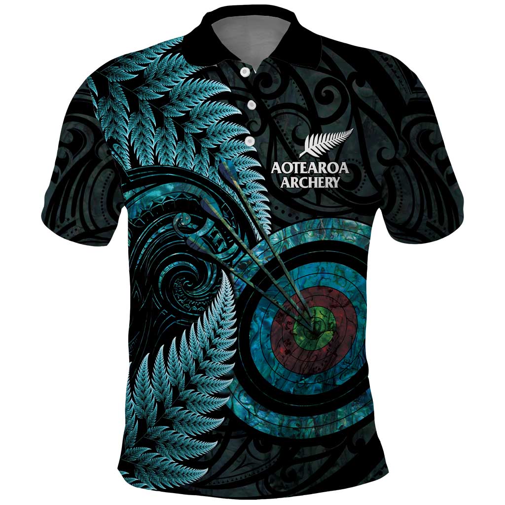 New Zealand Archery Polo Shirt Aotearoa Silver Fern Maori - Aussie Hoodie