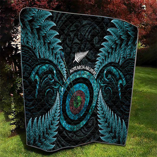New Zealand Archery Quilt Aotearoa Silver Fern Maori - Aussie Hoodie