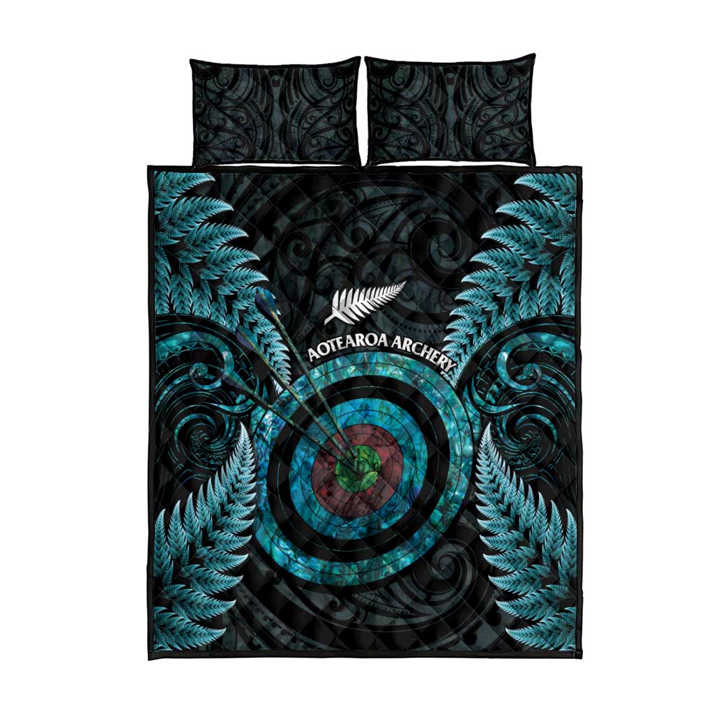 New Zealand Archery Quilt Bed Set Aotearoa Silver Fern Maori - Aussie Hoodie