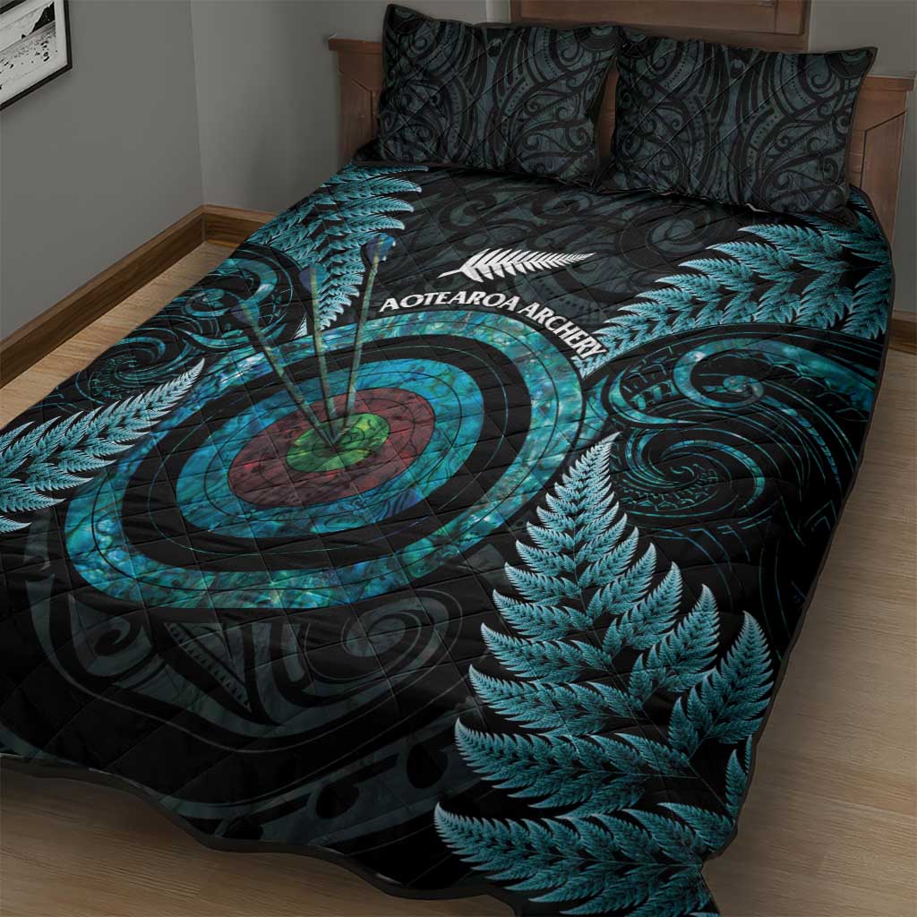 New Zealand Archery Quilt Bed Set Aotearoa Silver Fern Maori - Aussie Hoodie