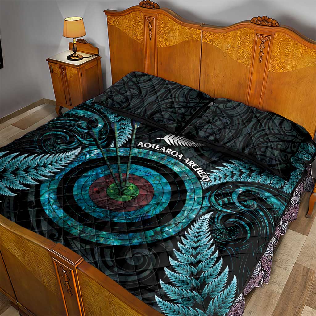 New Zealand Archery Quilt Bed Set Aotearoa Silver Fern Maori - Aussie Hoodie
