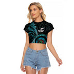 New Zealand Archery Raglan Cropped T Shirt Aotearoa Silver Fern Maori - Aussie Hoodie