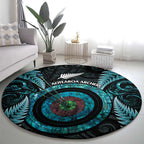 New Zealand Archery Round Carpet Aotearoa Silver Fern Maori - Aussie Hoodie