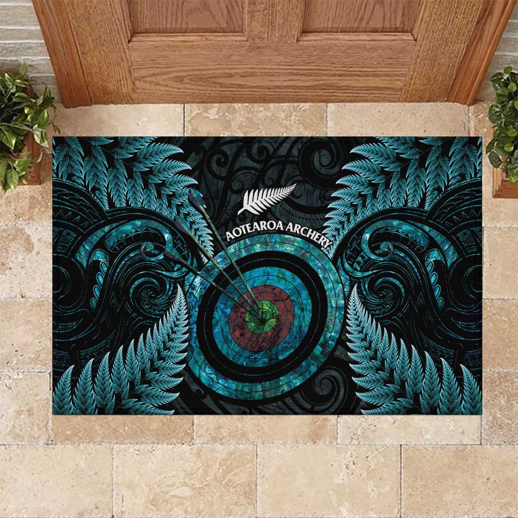New Zealand Archery Rubber Doormat Aotearoa Silver Fern Maori - Aussie Hoodie