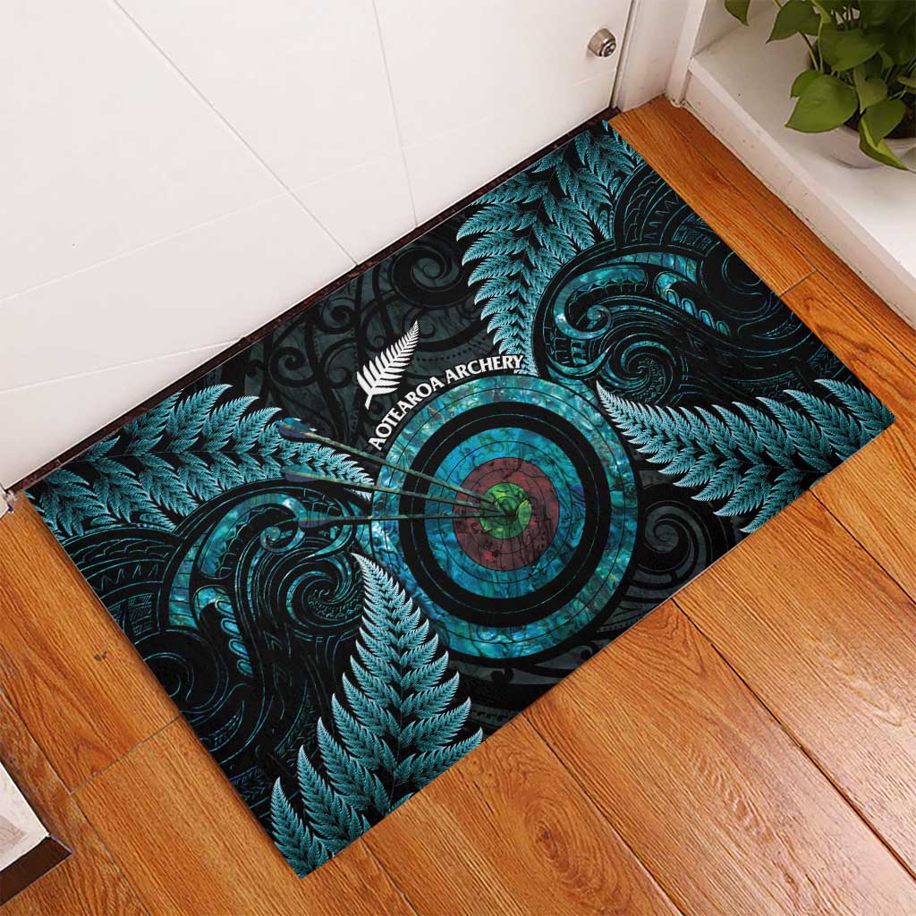 New Zealand Archery Rubber Doormat Aotearoa Silver Fern Maori - Aussie Hoodie