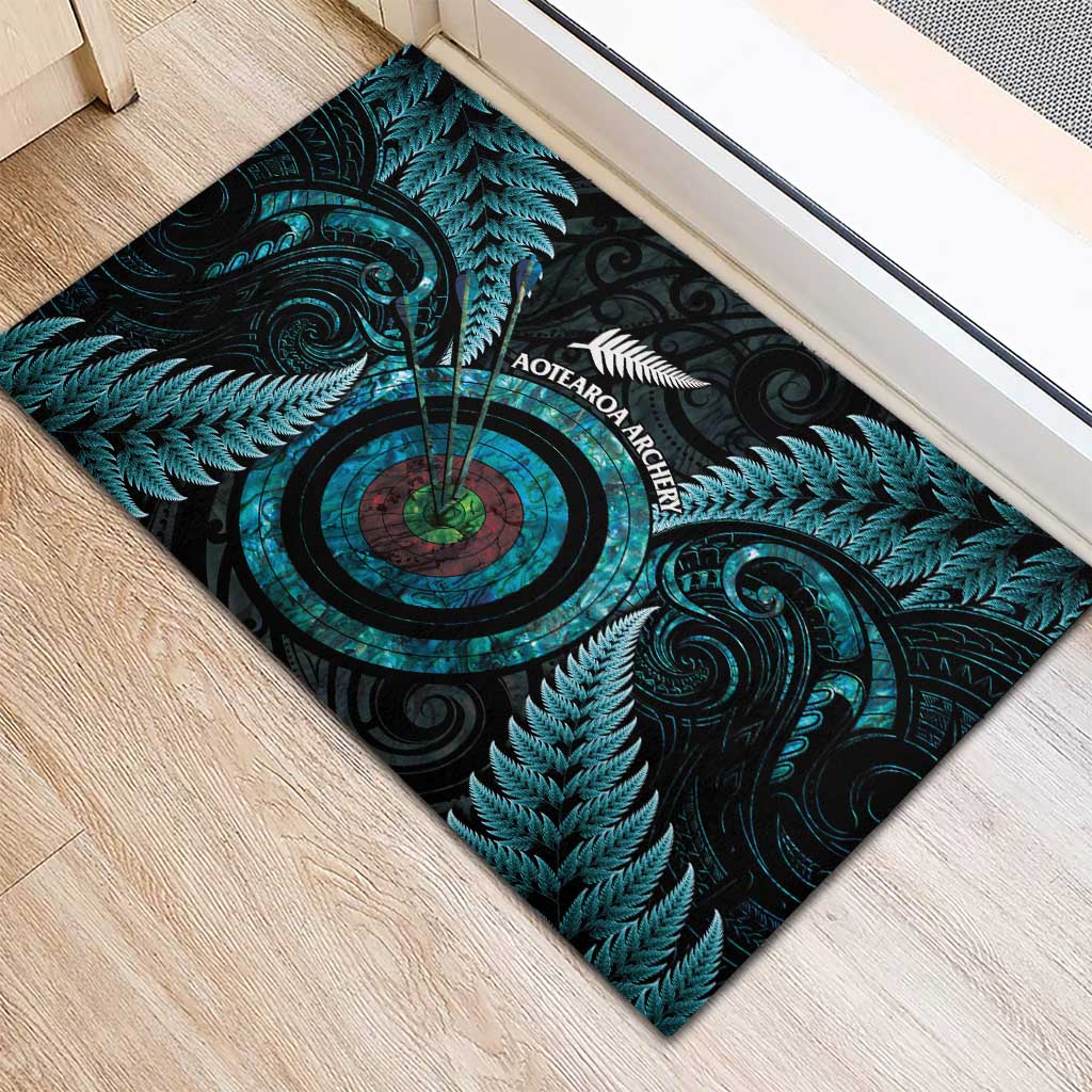 New Zealand Archery Rubber Doormat Aotearoa Silver Fern Maori - Aussie Hoodie