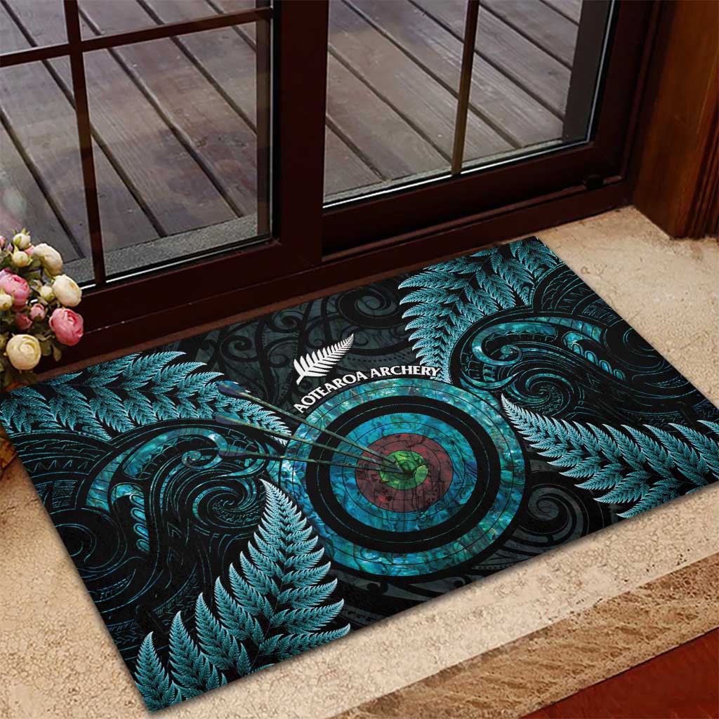 New Zealand Archery Rubber Doormat Aotearoa Silver Fern Maori - Aussie Hoodie