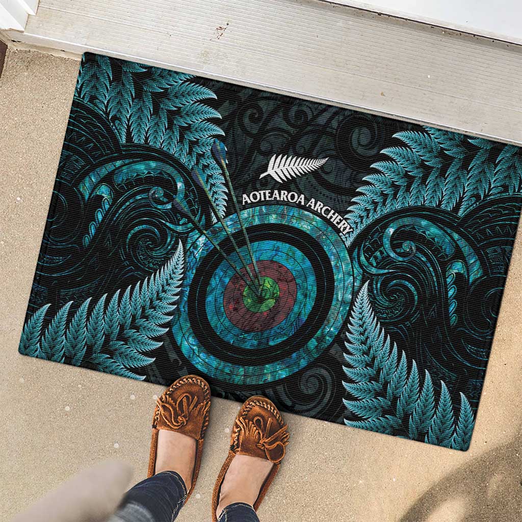 New Zealand Archery Rubber Doormat Aotearoa Silver Fern Maori - Aussie Hoodie