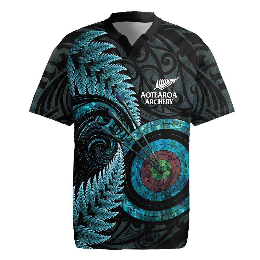 New Zealand Archery Rugby Jersey Aotearoa Silver Fern Maori - Aussie Hoodie