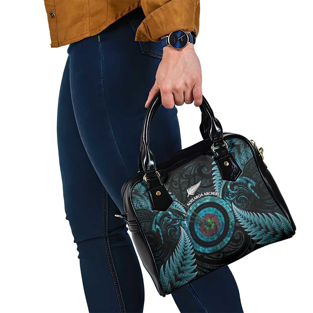 New Zealand Archery Shoulder Handbag Aotearoa Silver Fern Maori - Aussie Hoodie