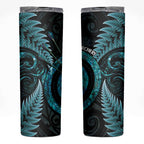 New Zealand Archery Skinny Tumbler Aotearoa Silver Fern Maori - Aussie Hoodie