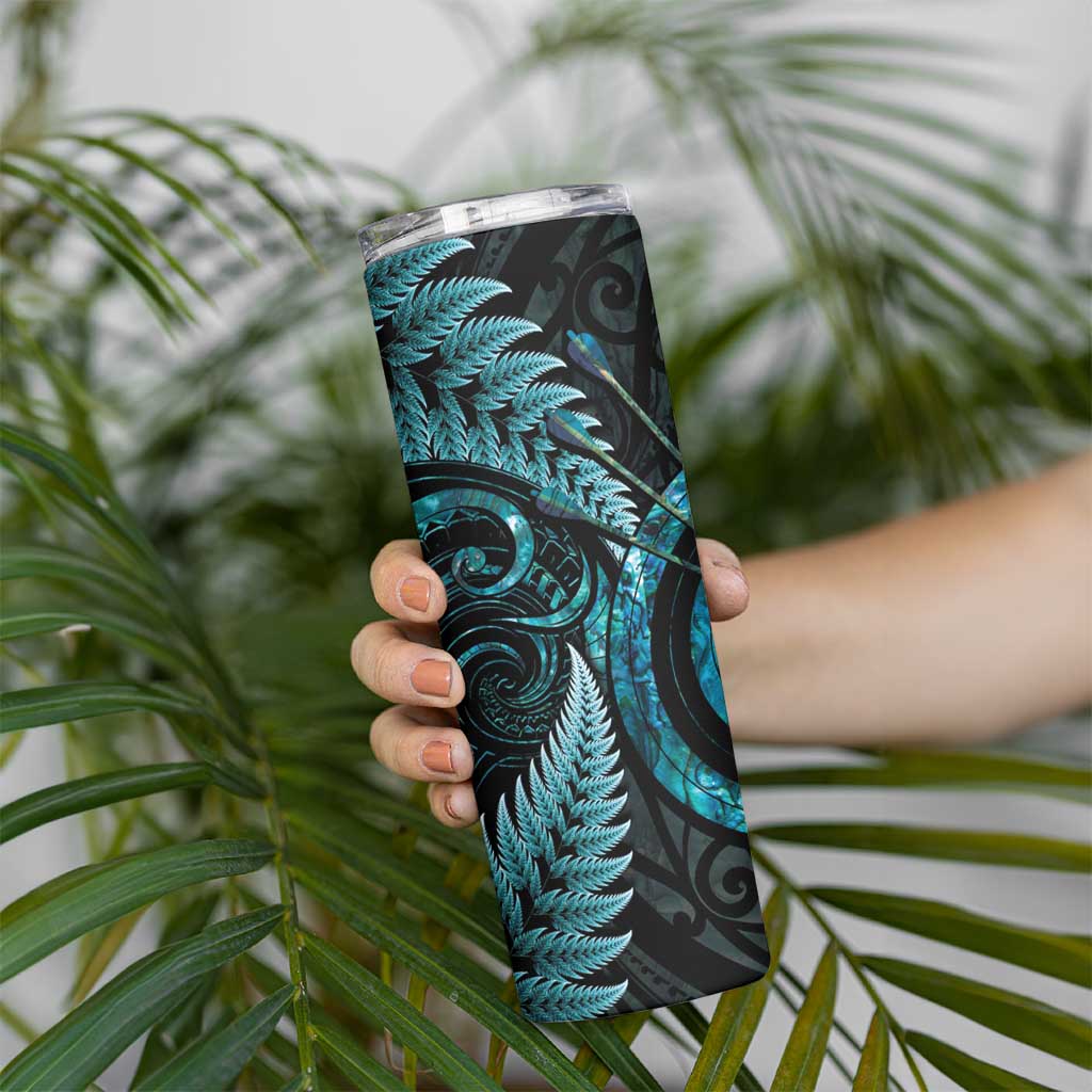 New Zealand Archery Skinny Tumbler Aotearoa Silver Fern Maori - Aussie Hoodie