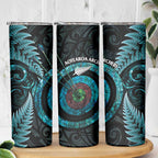 New Zealand Archery Skinny Tumbler Aotearoa Silver Fern Maori - Aussie Hoodie