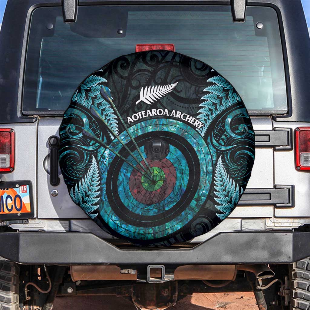 New Zealand Archery Spare Tire Cover Aotearoa Silver Fern Maori - Aussie Hoodie