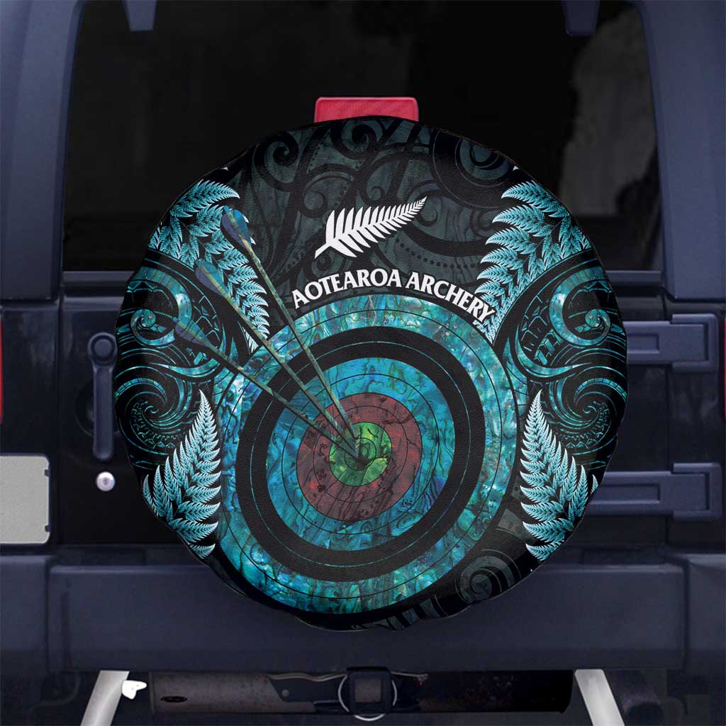 New Zealand Archery Spare Tire Cover Aotearoa Silver Fern Maori - Aussie Hoodie