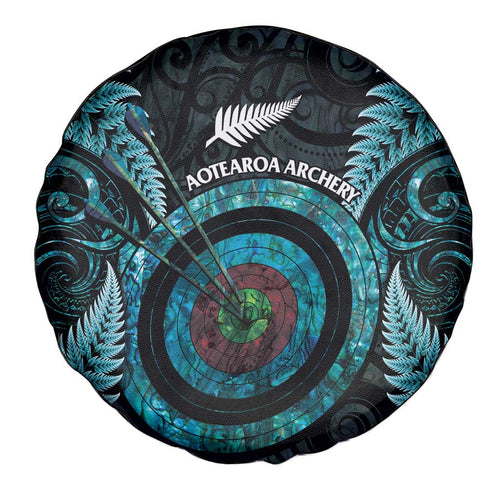 New Zealand Archery Spare Tire Cover Aotearoa Silver Fern Maori - Aussie Hoodie