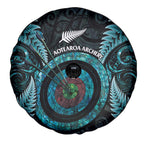 New Zealand Archery Spare Tire Cover Aotearoa Silver Fern Maori - Aussie Hoodie