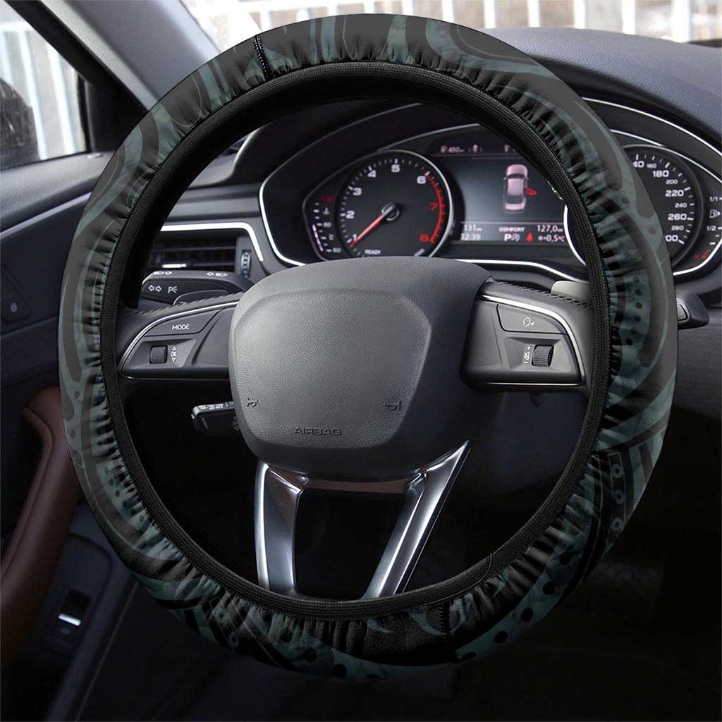 New Zealand Archery Steering Wheel Cover Aotearoa Silver Fern Maori - Aussie Hoodie