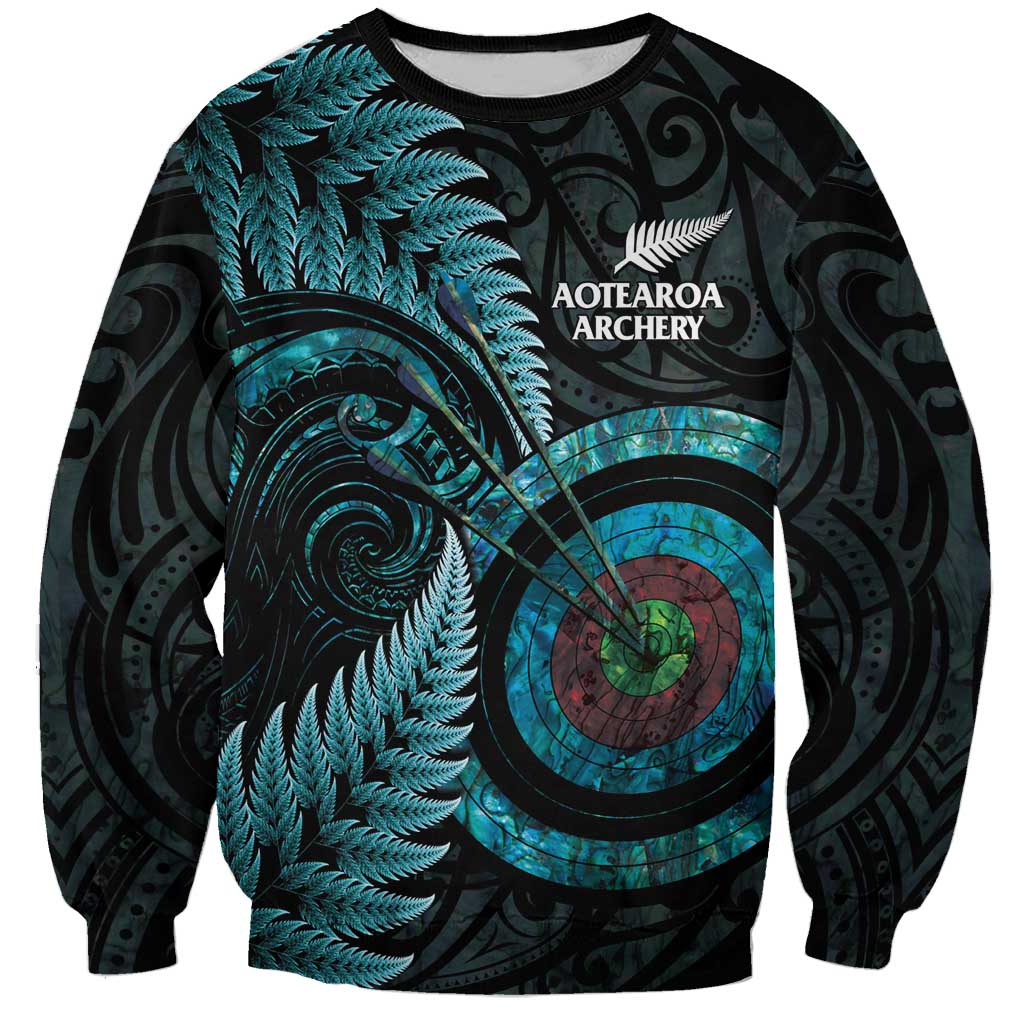New Zealand Archery Sweatshirt Aotearoa Silver Fern Maori - Aussie Hoodie