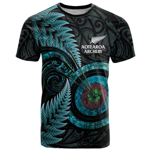 New Zealand Archery T Shirt Aotearoa Silver Fern Maori - Aussie Hoodie