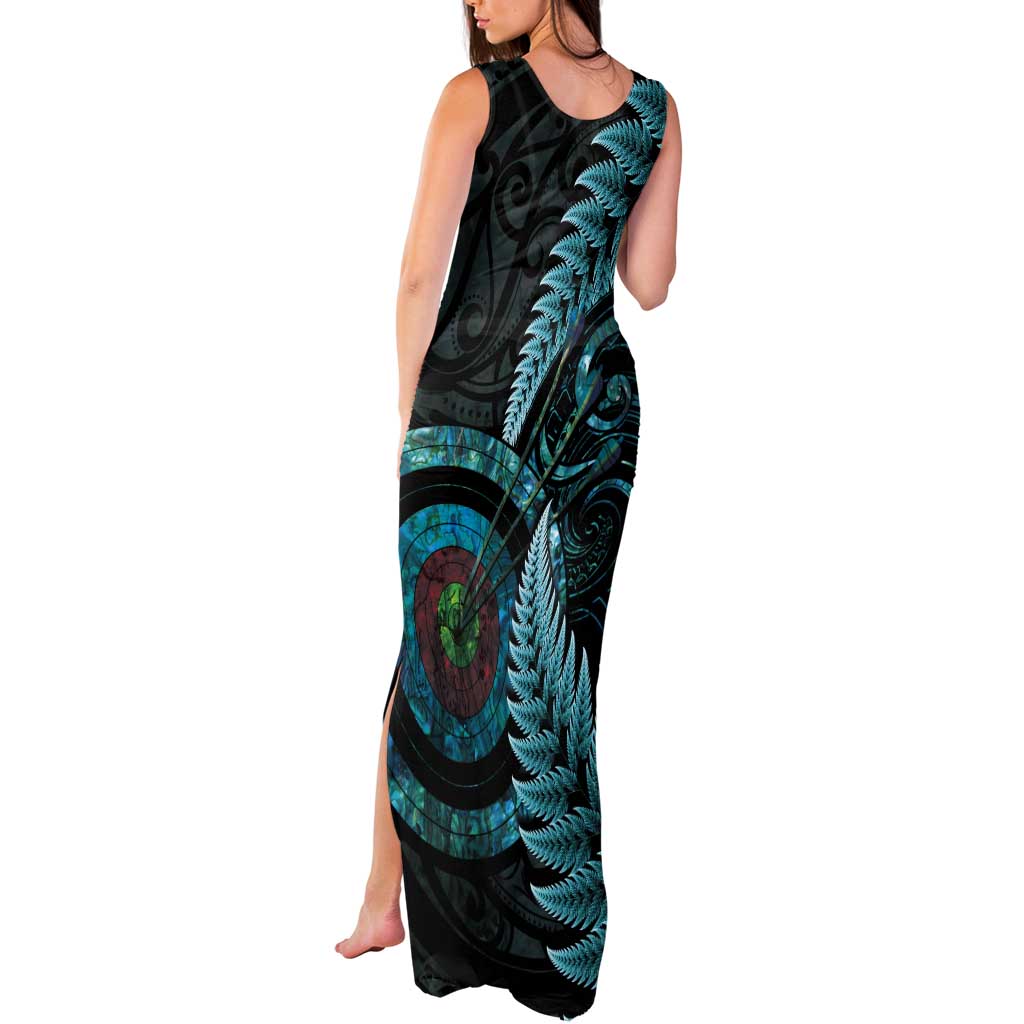 New Zealand Archery Tank Maxi Dress Aotearoa Silver Fern Maori - Aussie Hoodie