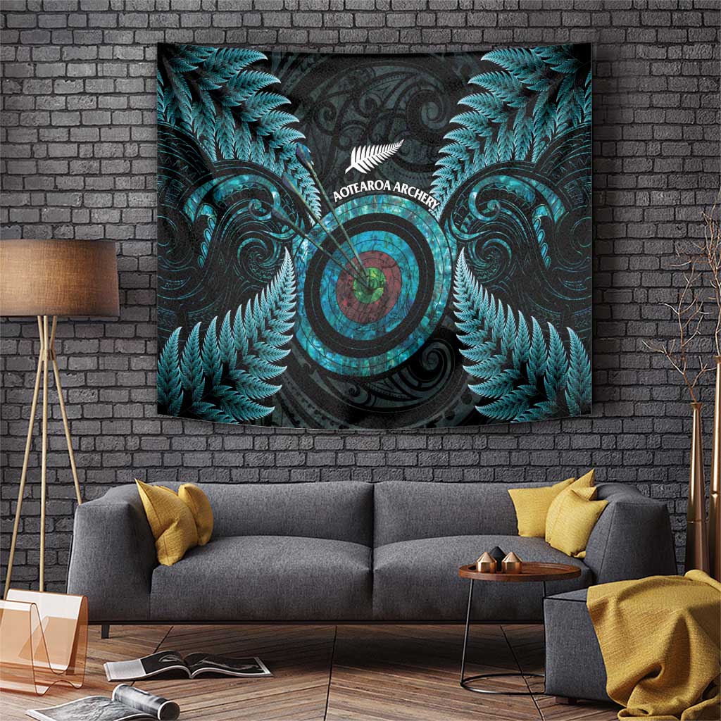 New Zealand Archery Tapestry Aotearoa Silver Fern Maori - Aussie Hoodie