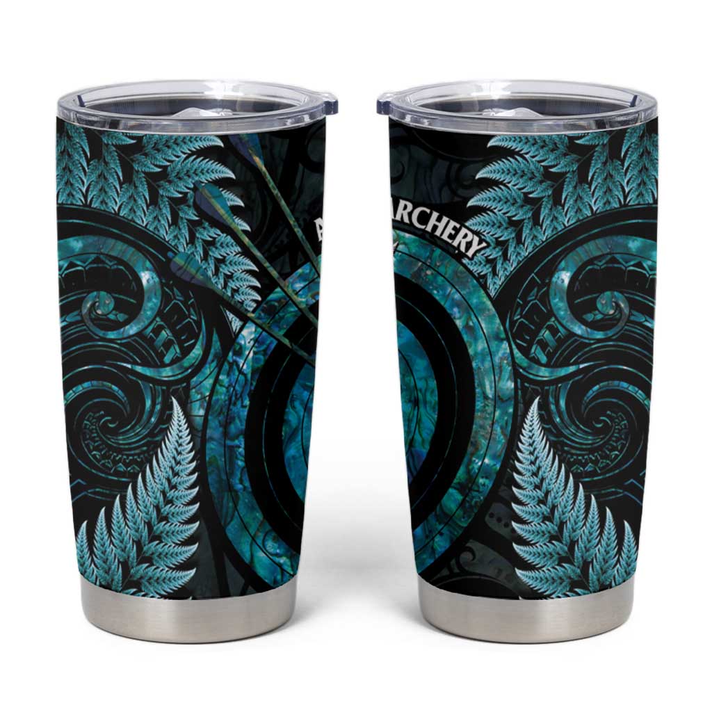 New Zealand Archery Tumbler Cup Aotearoa Silver Fern Maori - Aussie Hoodie