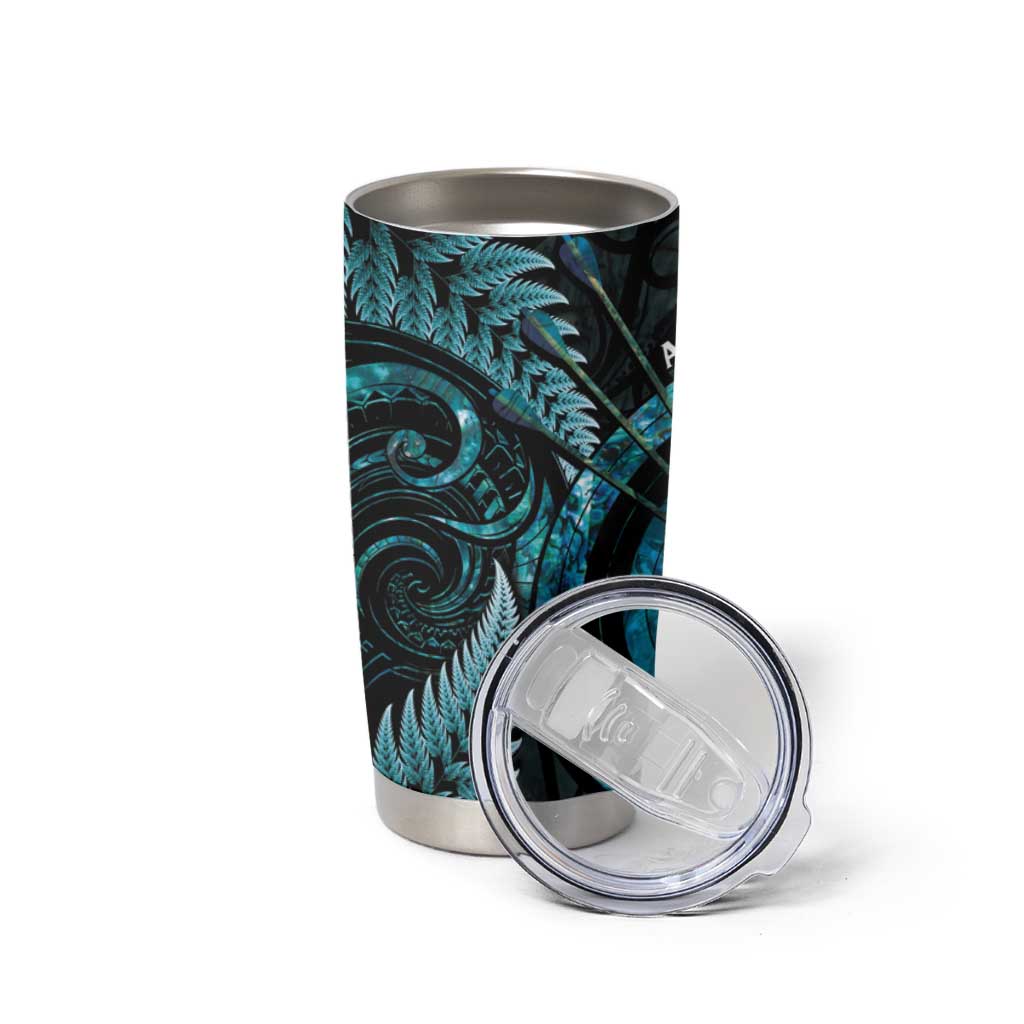 New Zealand Archery Tumbler Cup Aotearoa Silver Fern Maori - Aussie Hoodie