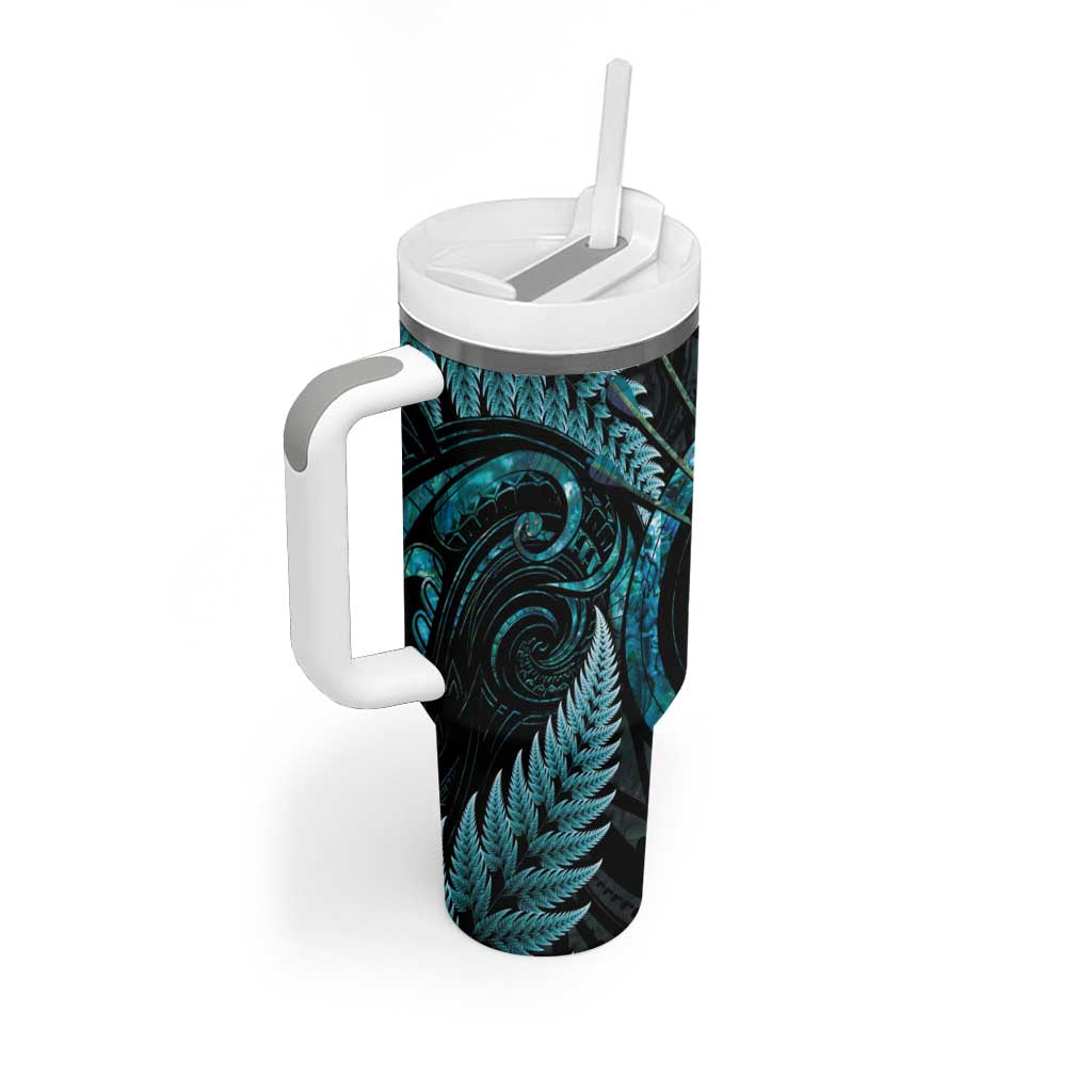 New Zealand Archery Tumbler With Handle Aotearoa Silver Fern Maori - Aussie Hoodie