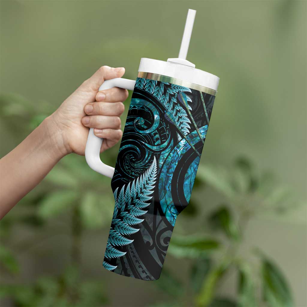 New Zealand Archery Tumbler With Handle Aotearoa Silver Fern Maori - Aussie Hoodie