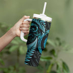 New Zealand Archery Tumbler With Handle Aotearoa Silver Fern Maori - Aussie Hoodie