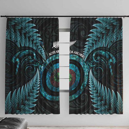 New Zealand Archery Window Curtain Aotearoa Silver Fern Maori - Aussie Hoodie