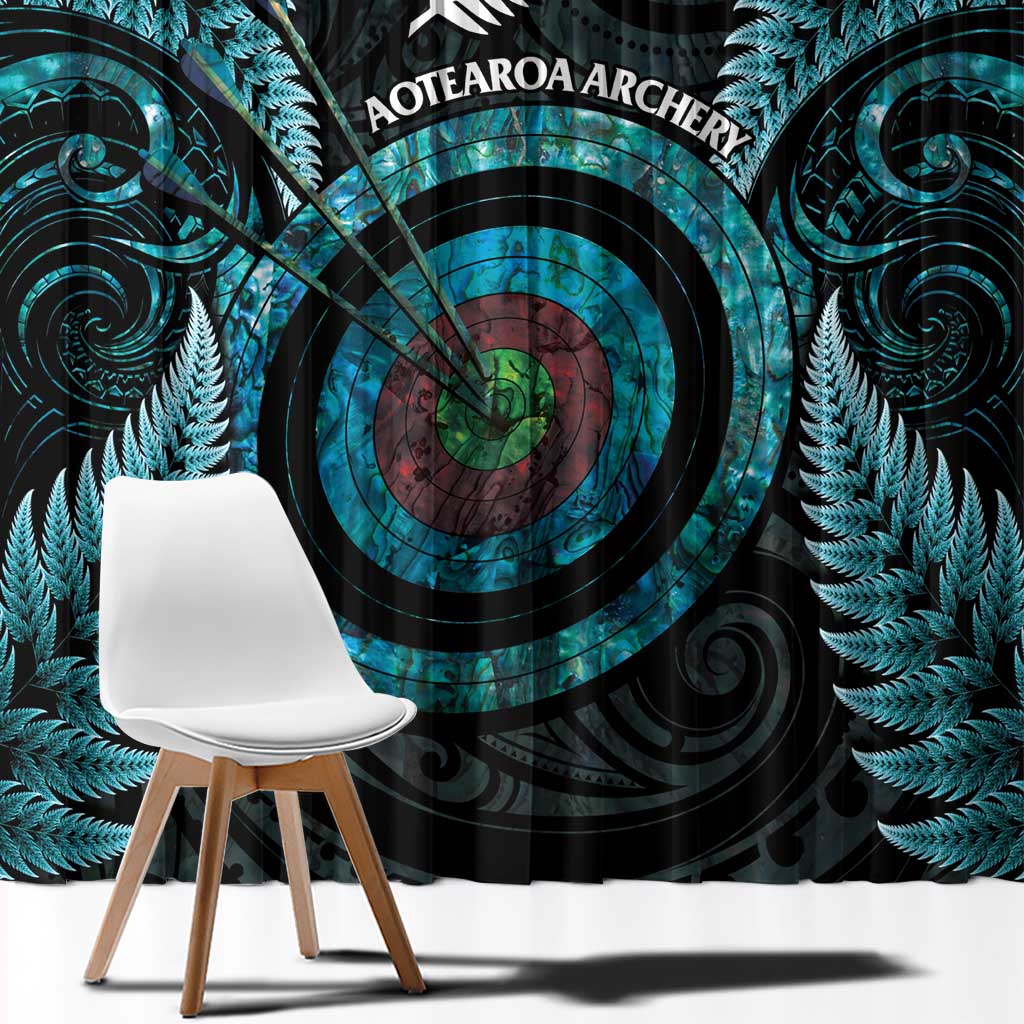 New Zealand Archery Window Curtain Aotearoa Silver Fern Maori - Aussie Hoodie