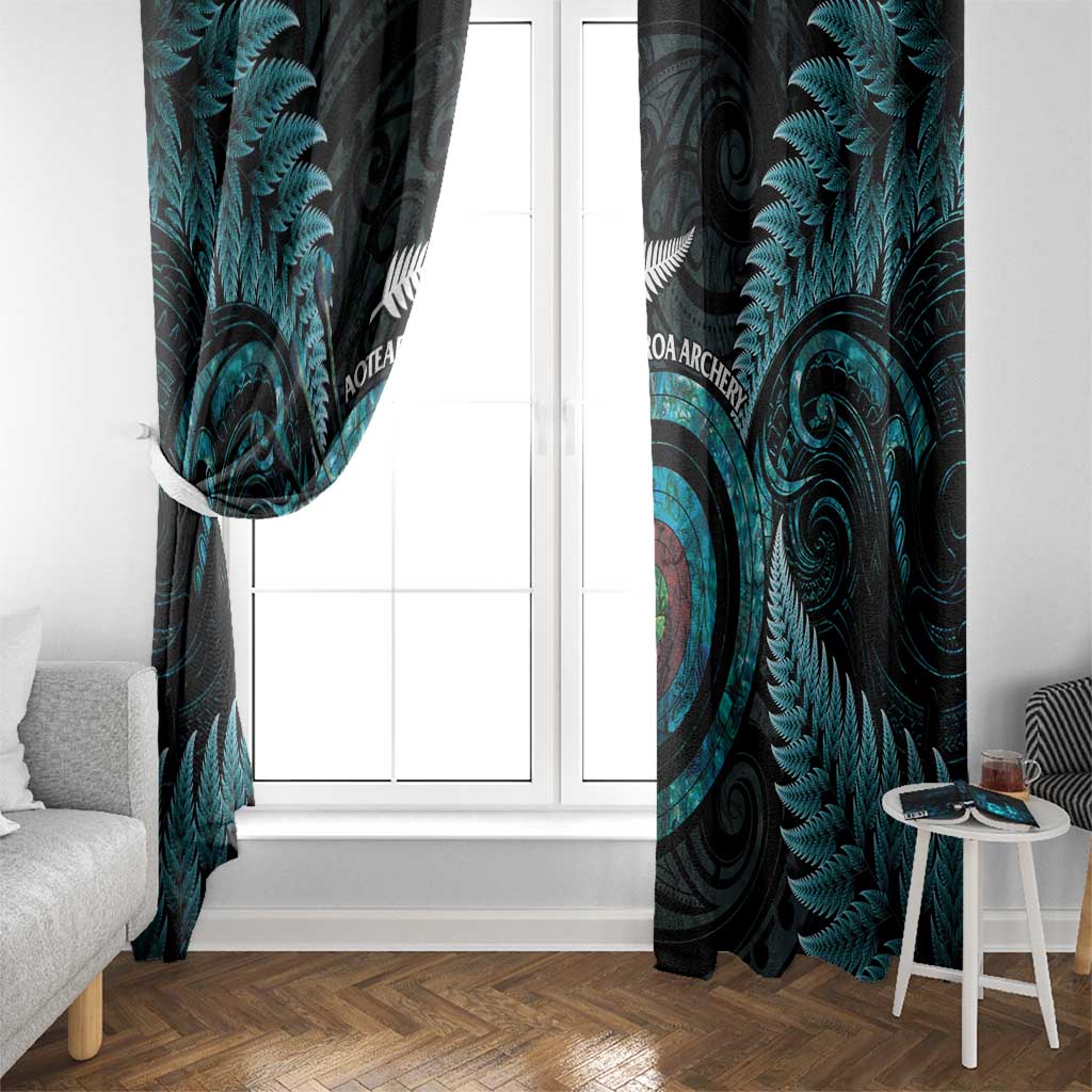 New Zealand Archery Window Curtain Aotearoa Silver Fern Maori - Aussie Hoodie