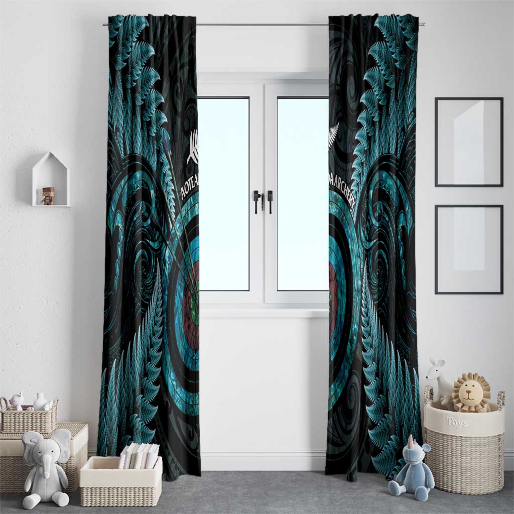 New Zealand Archery Window Curtain Aotearoa Silver Fern Maori - Aussie Hoodie