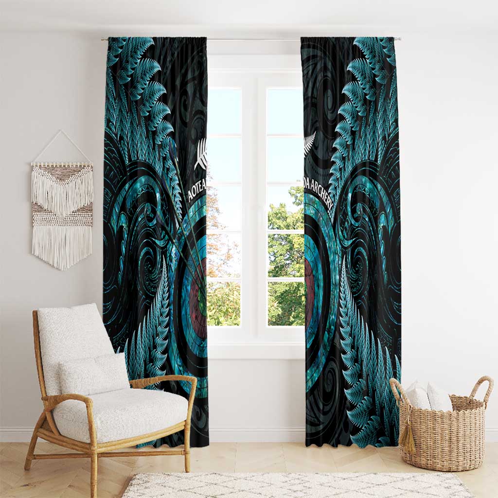 New Zealand Archery Window Curtain Aotearoa Silver Fern Maori - Aussie Hoodie