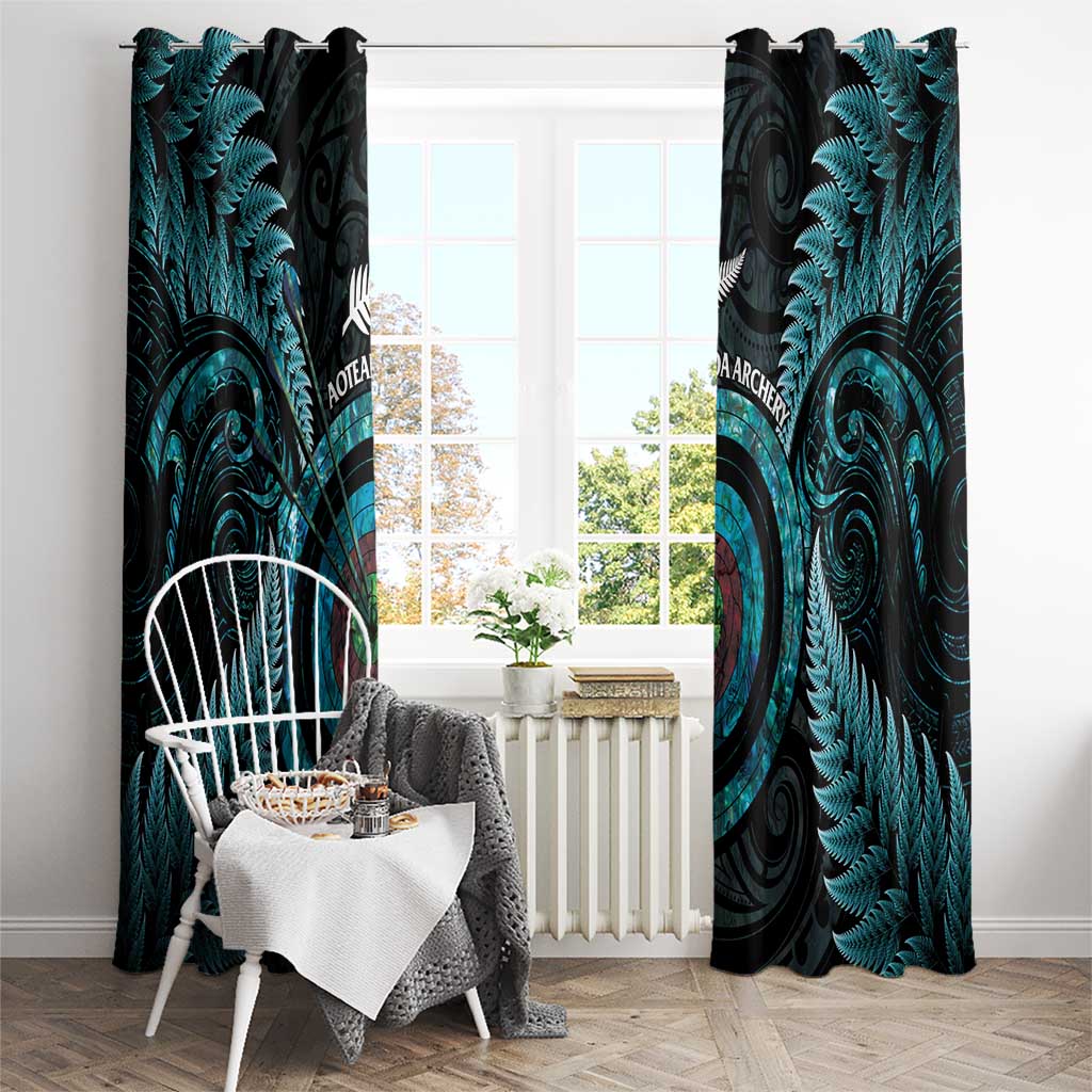 New Zealand Archery Window Curtain Aotearoa Silver Fern Maori - Aussie Hoodie