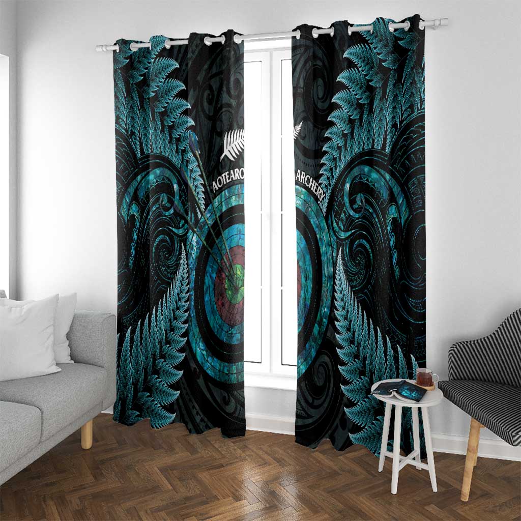 New Zealand Archery Window Curtain Aotearoa Silver Fern Maori - Aussie Hoodie