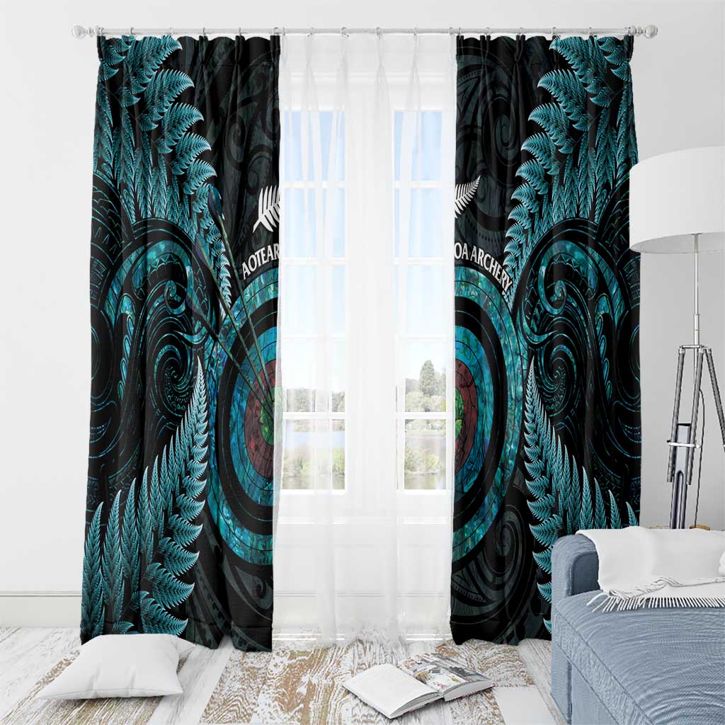New Zealand Archery Window Curtain Aotearoa Silver Fern Maori - Aussie Hoodie