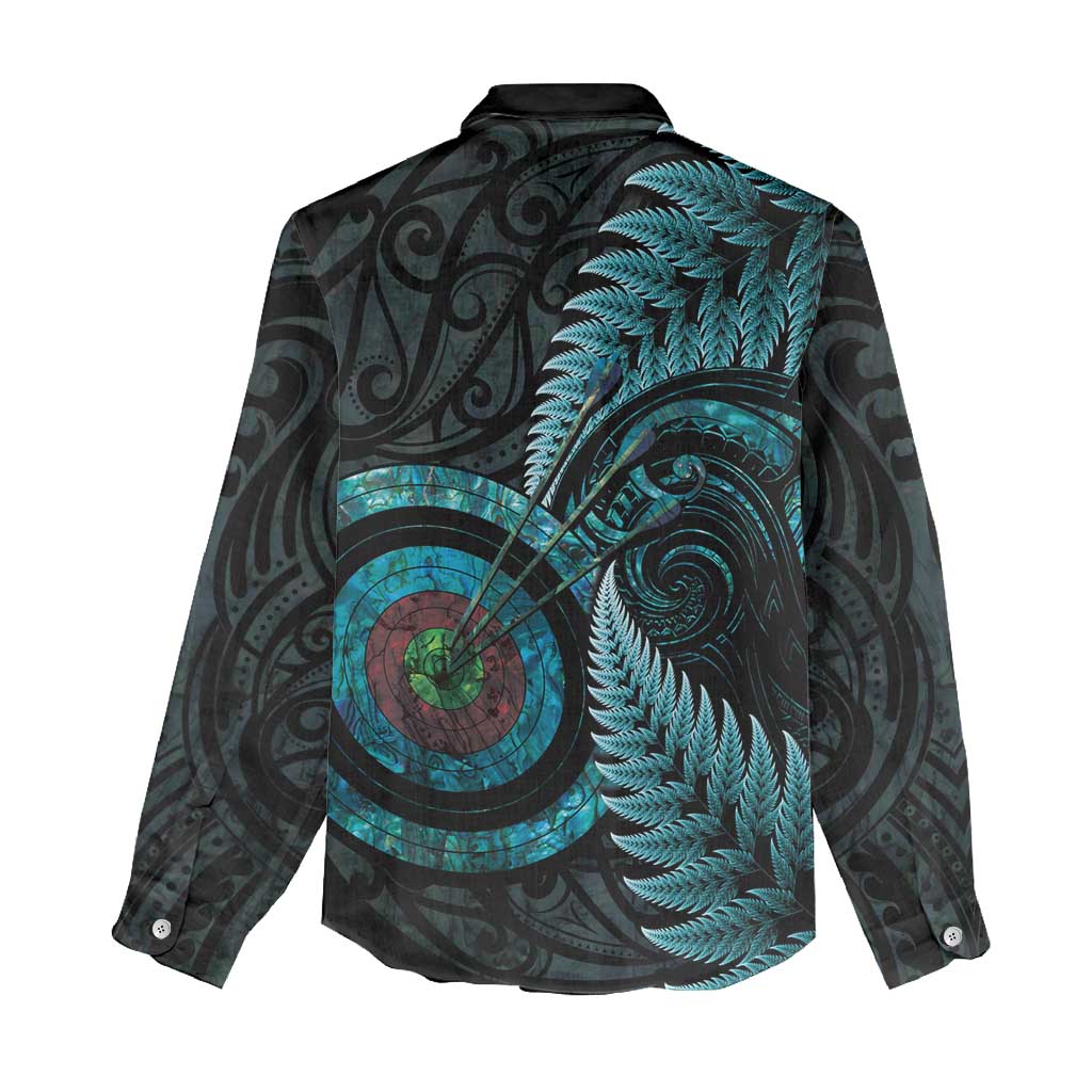 New Zealand Archery Women Casual Shirt Aotearoa Silver Fern Maori - Aussie Hoodie