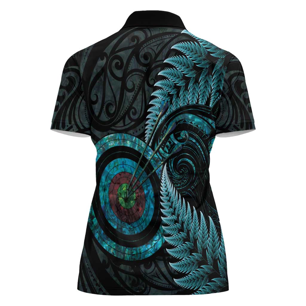 New Zealand Archery Women Polo Shirt Aotearoa Silver Fern Maori - Aussie Hoodie