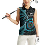 New Zealand Archery Women Sleeveless Polo Shirt Aotearoa Silver Fern Maori - Aussie Hoodie