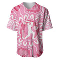 Australia Cricket Breast Cancer Personalised Baseball Jersey Pink Ribbon Aboriginal Art