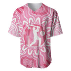 Australia Cricket Breast Cancer Personalised Baseball Jersey Pink Ribbon Aboriginal Art