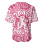 Australia Cricket Breast Cancer Personalised Baseball Jersey Pink Ribbon Aboriginal Art